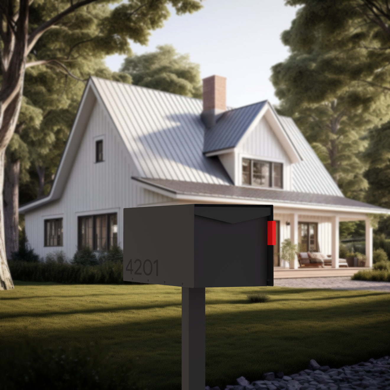 Thompson Flat Top Modern Style Mailbox